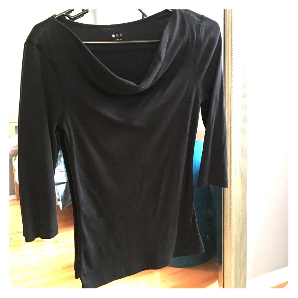 Black Cowl Neck T-shirt